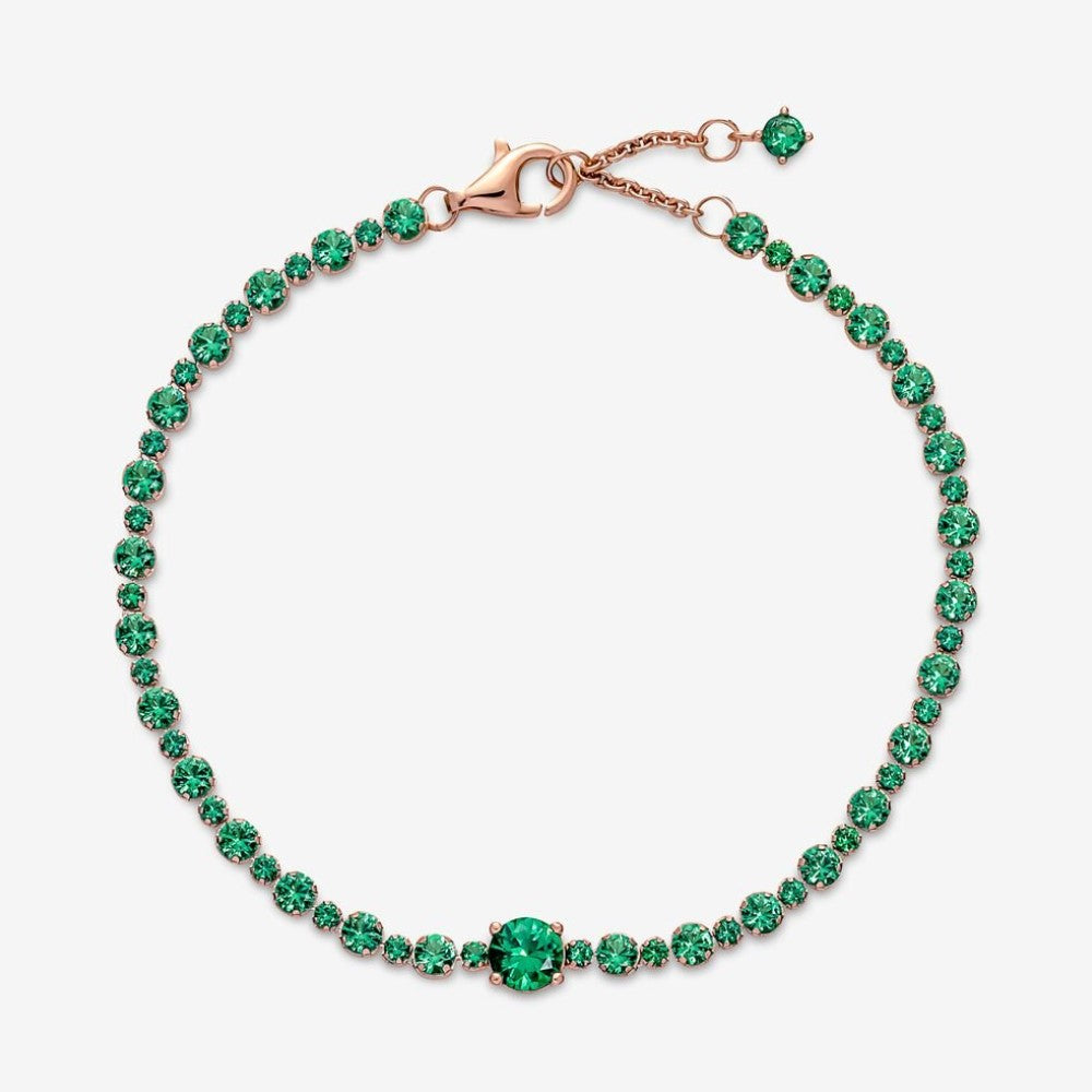 Bracciale Pandora Tennis con Pietre Verdi 580044C01