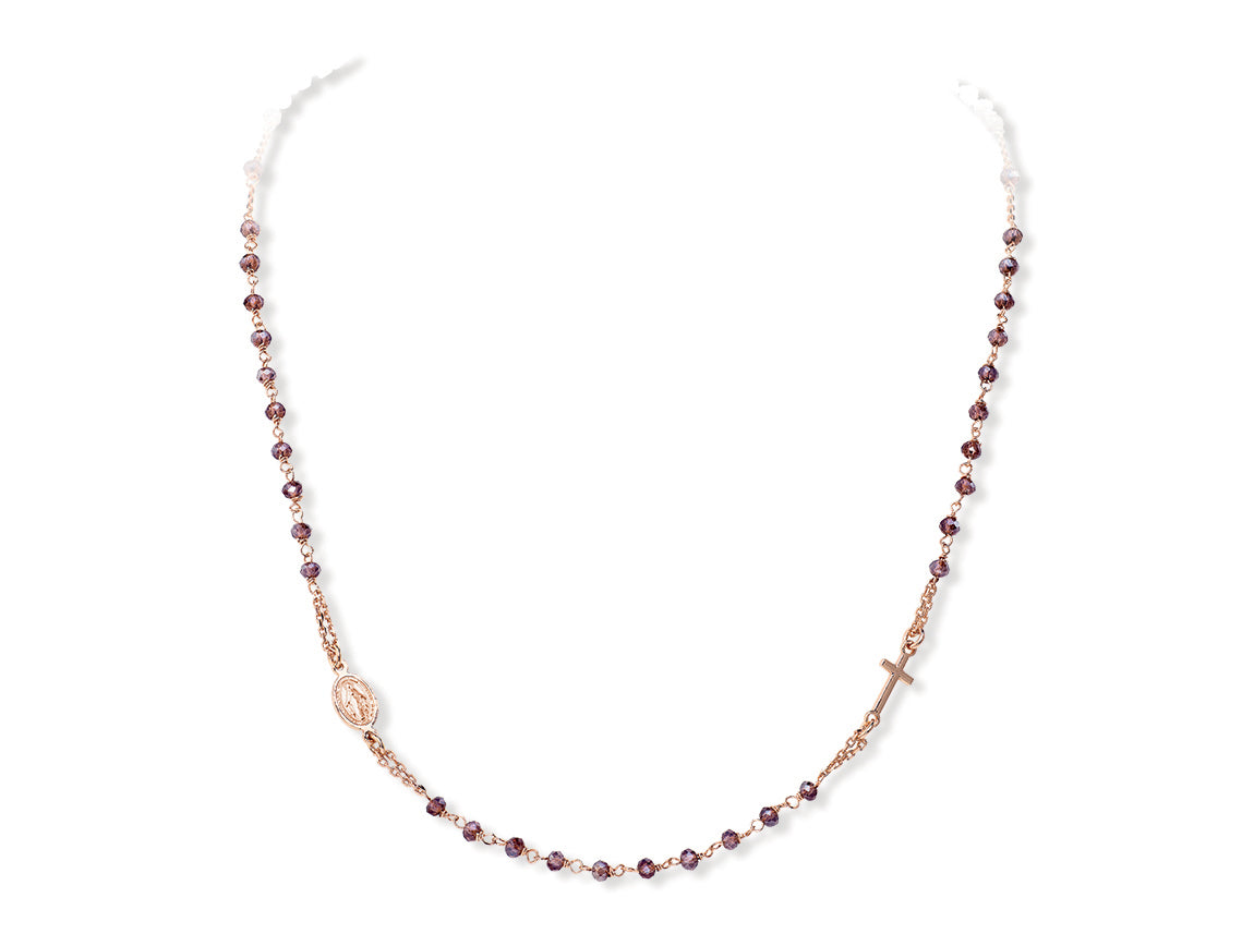 Collana Amen donna rosari con cristalli CRORVI3