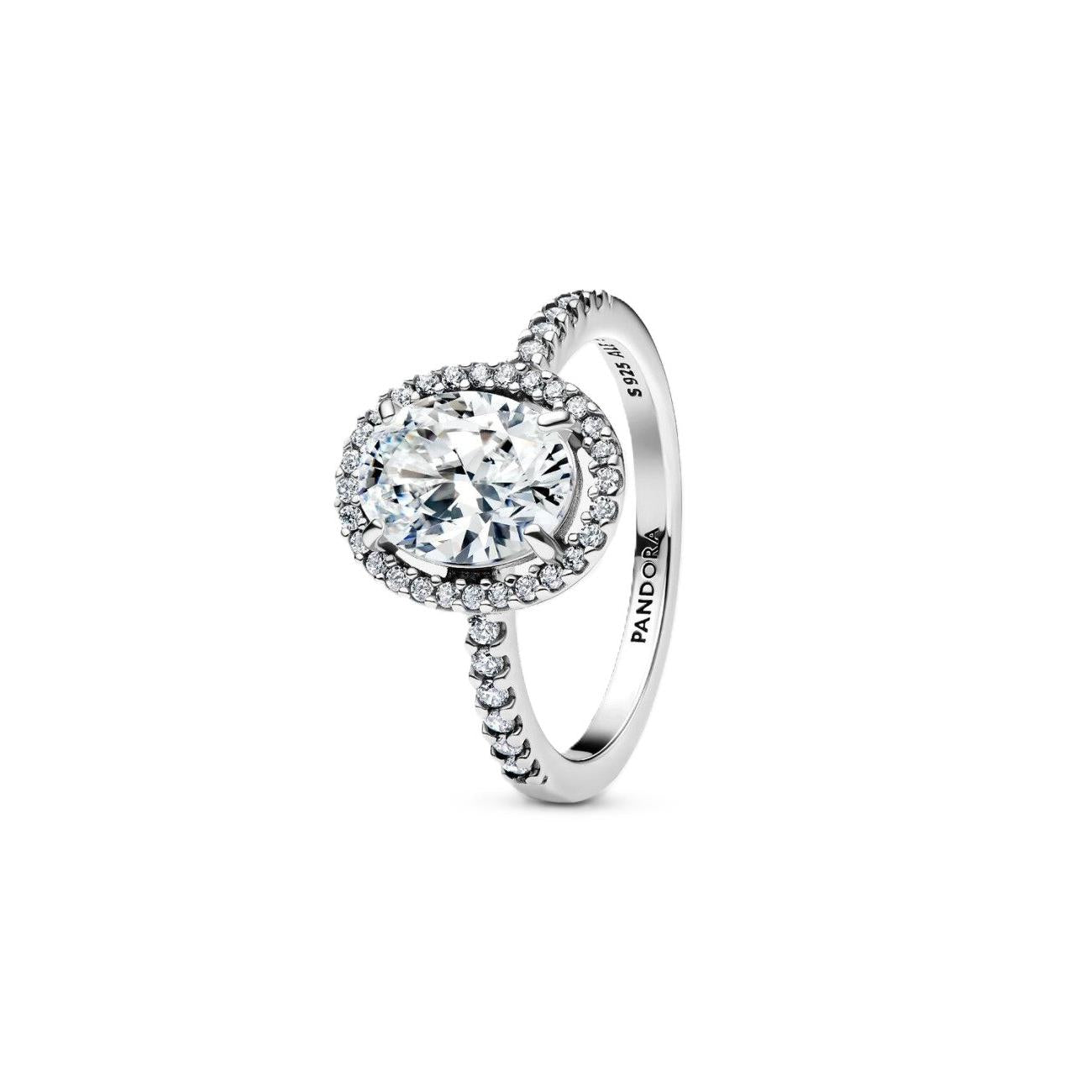 Anello Cuore Solitario Pavé Rosa Pandora Argento 925 Misura 54 193777C01-54