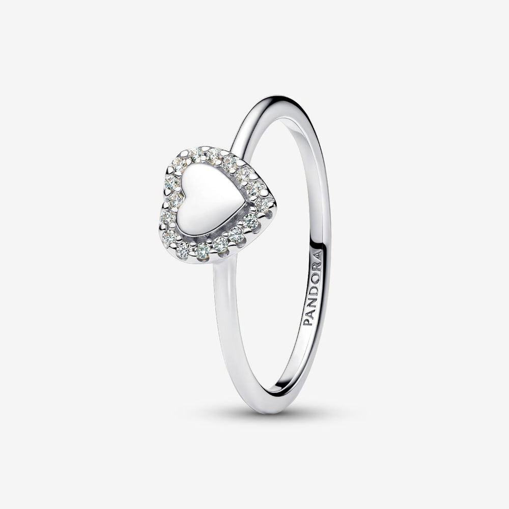 Anello Pandora Cuore e Pavè da incidere 193801C01