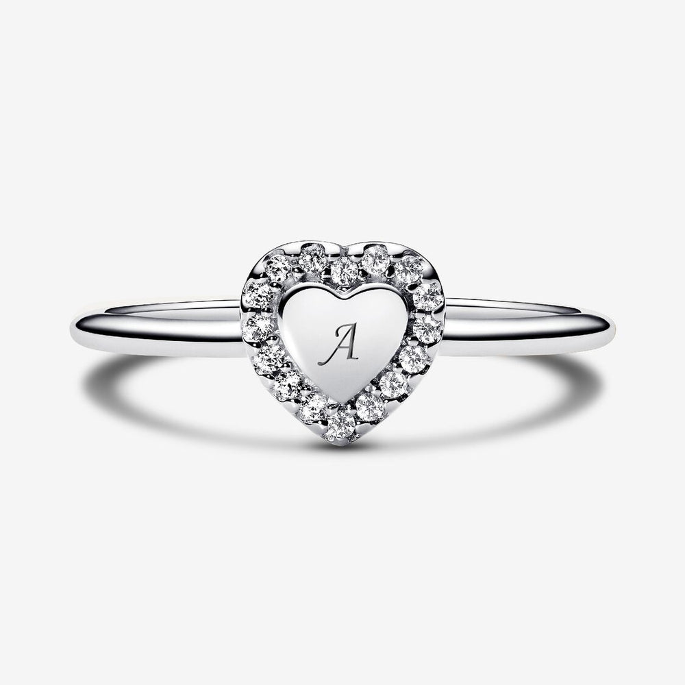 Anello Pandora Cuore e Pavè da incidere 193801C01
