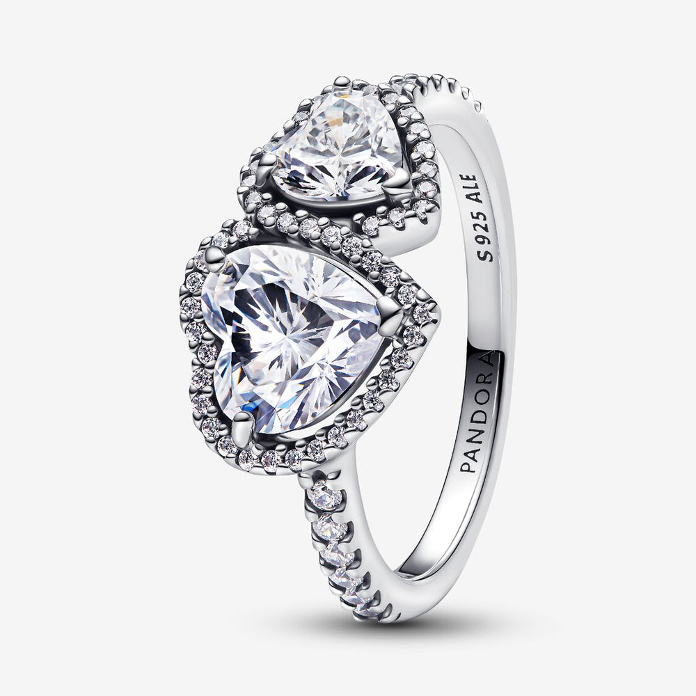 Anello Pandora Doppi Cuori Luminosi 193659C01