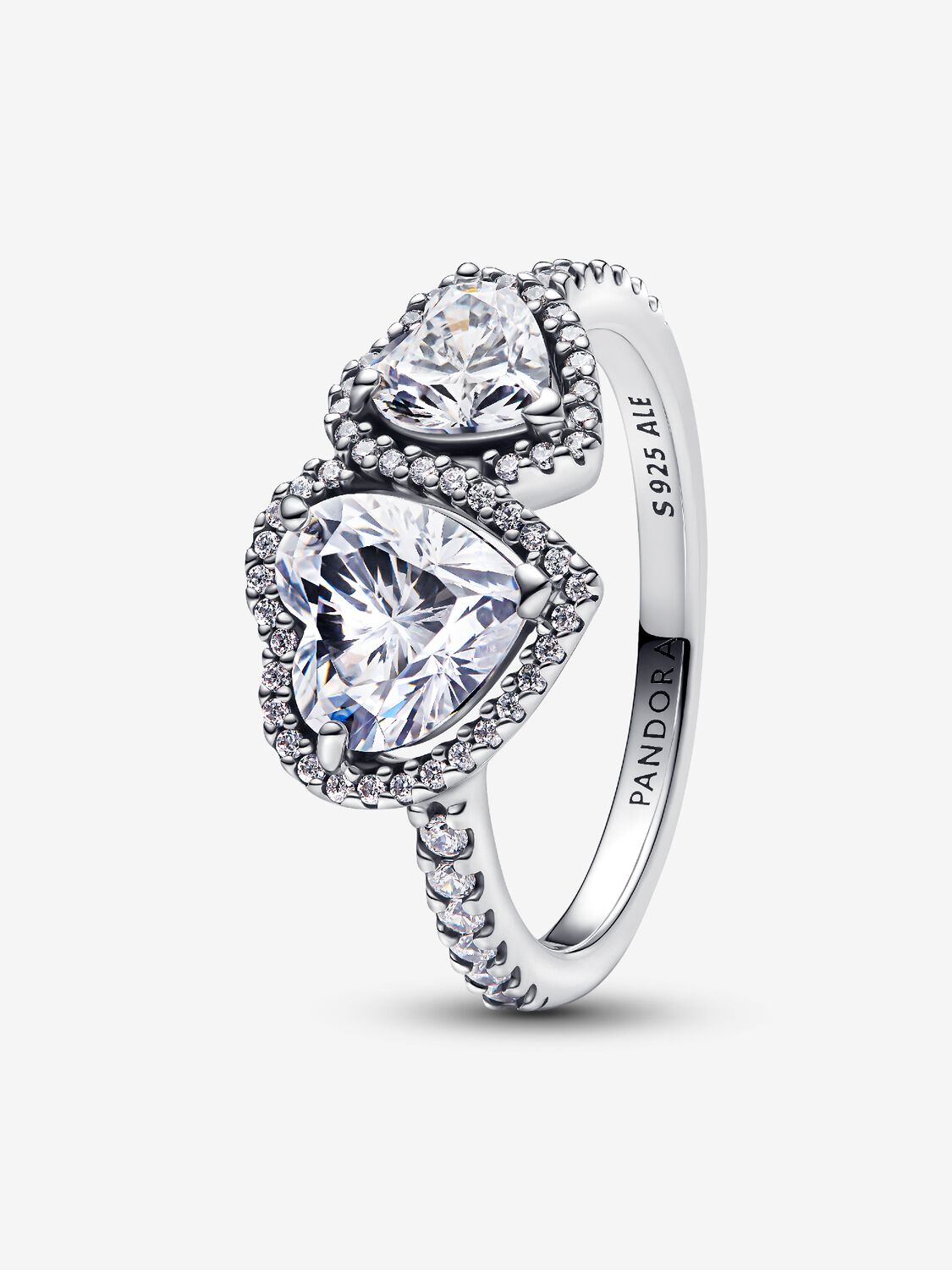 Anello Pandora Doppi Cuori Luminosi 193659C01