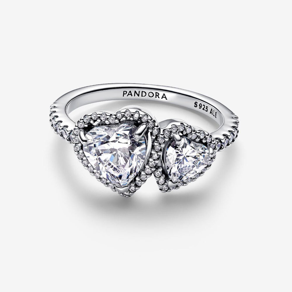 Anello Pandora Doppi Cuori Luminosi 193659C01