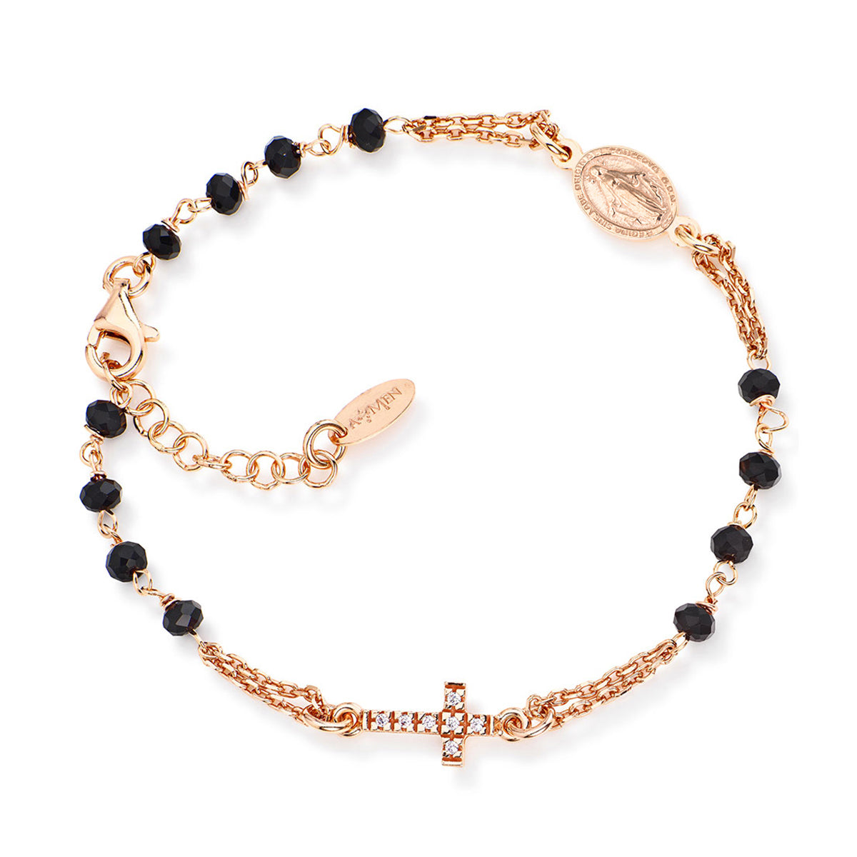 Bracciale rosario Amen unisex rosari con cristalli BRORNZ3