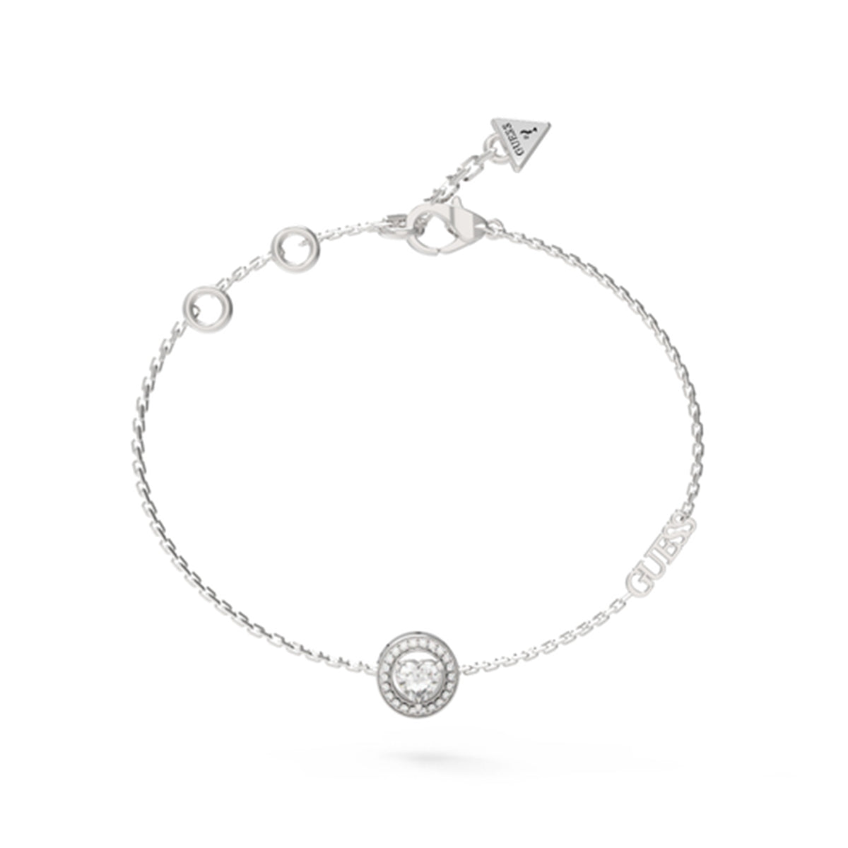 Bracciale Catena Cuore Cristalli Guess Acciaio JUBB04668JWRHS