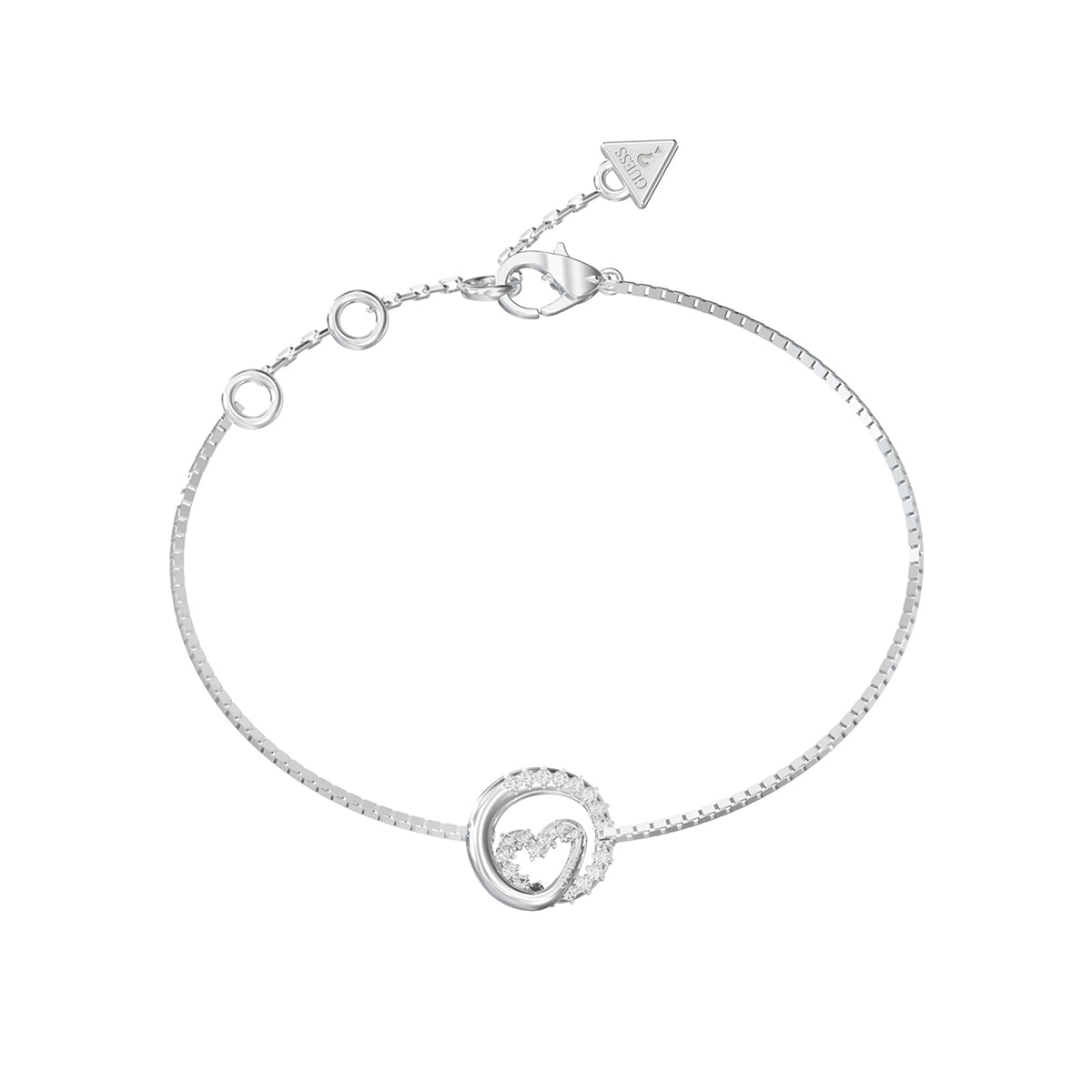 Bracciale Catena Logo Tondo Guess Acciaio JUBB05527JWRHS