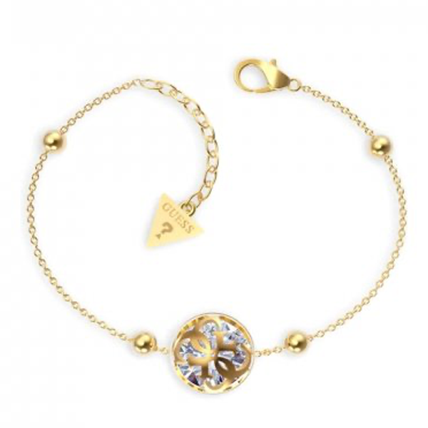 Bracciale Catena Logo Tondo Guess Oro Giallo JUBB01394JWYGS