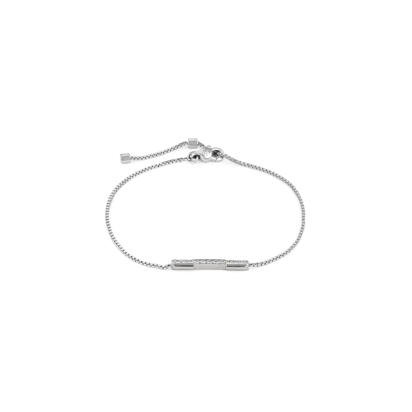 Bracciale Gucci Link to Love con Barretta di Diamanti (Oro Bianco 18k)