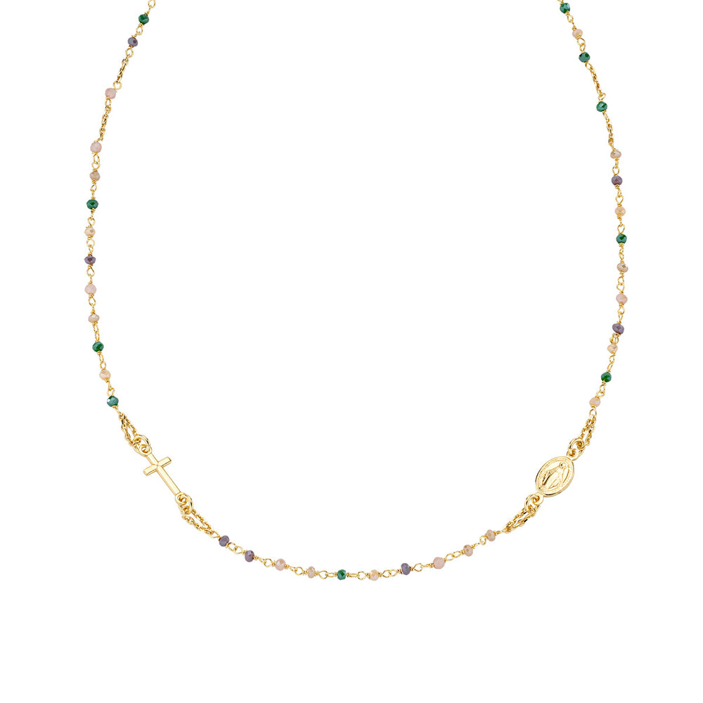Collana Amen donna rosari con cristalli CRO10GTOVE3