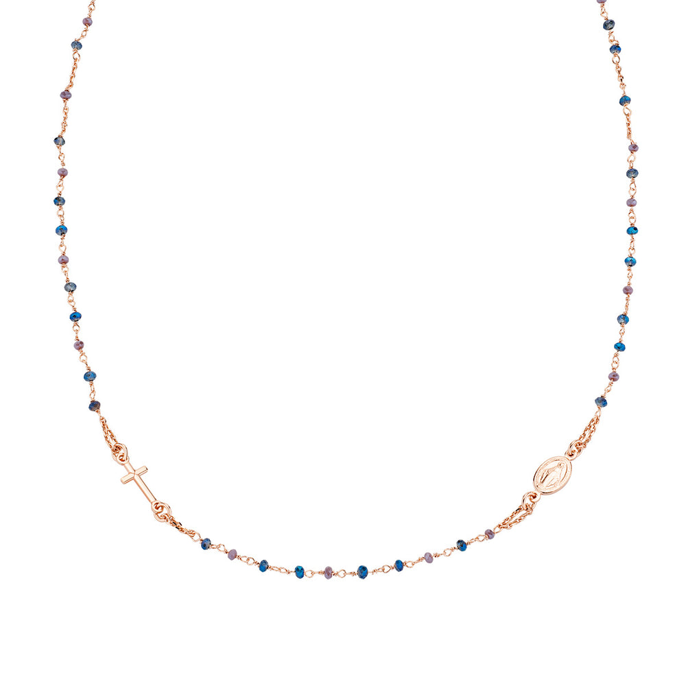 Collana Amen donna rosari con cristalli CRO10RBLTO3