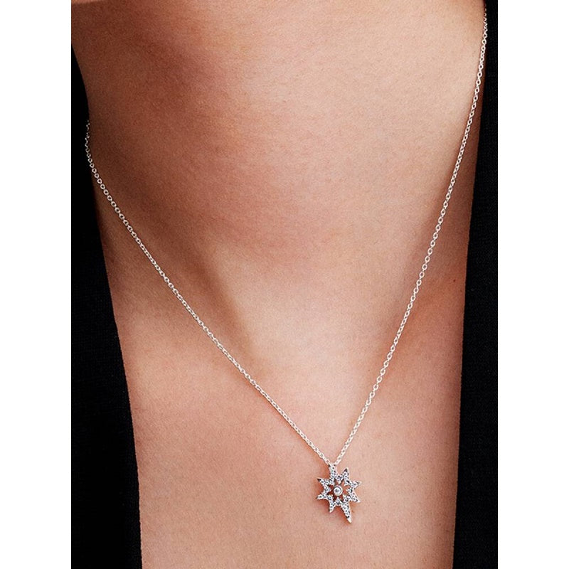 Collana Pendente Cuore Solitario Pavé Verde Pandora Lunghezza 45 cm 393600C01-45