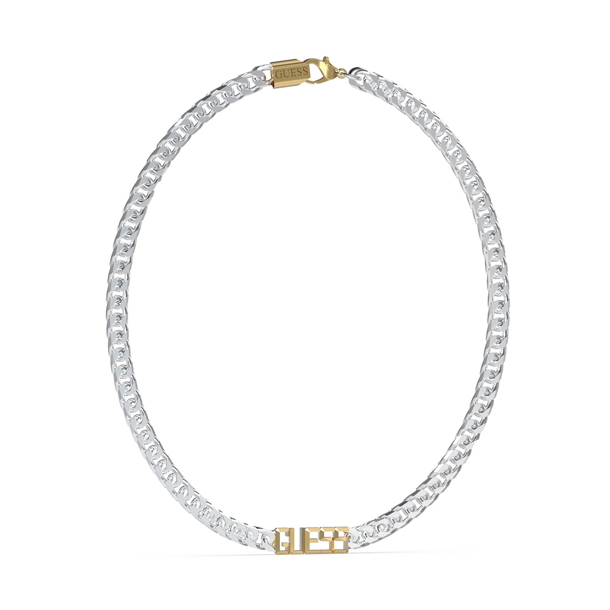 Collana Uomo Targhetta Logo Guess Oro Giallo JUMN03204JWYGSTT-U