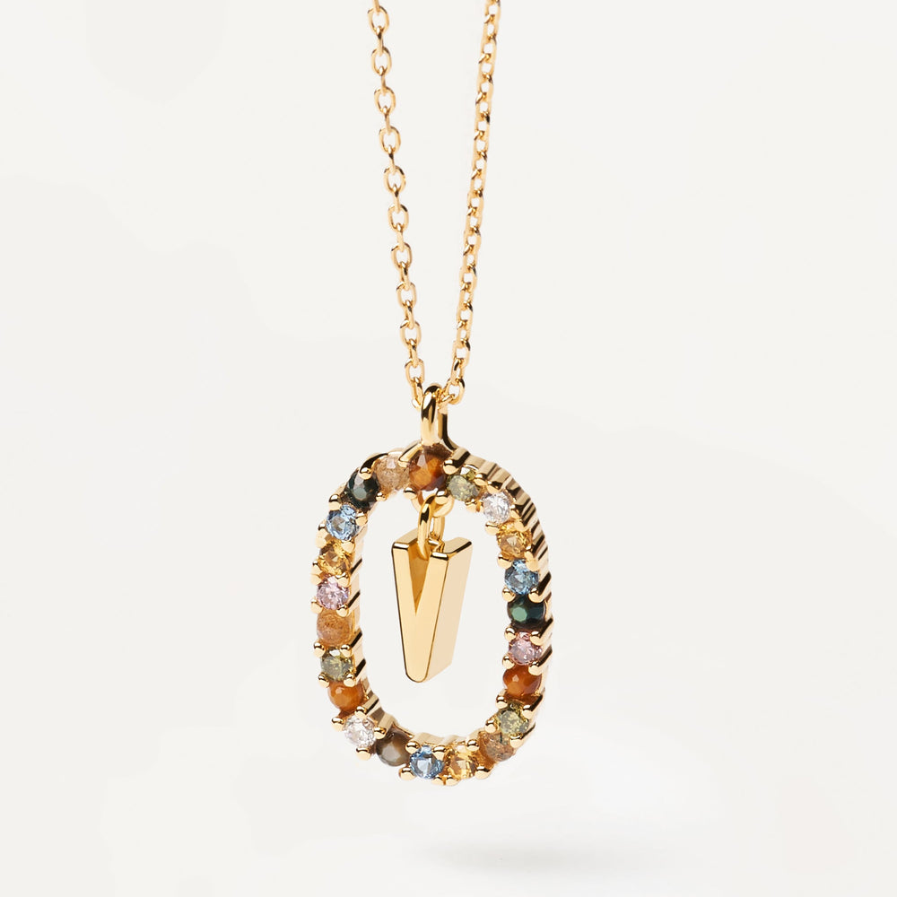 Collana con lettera V