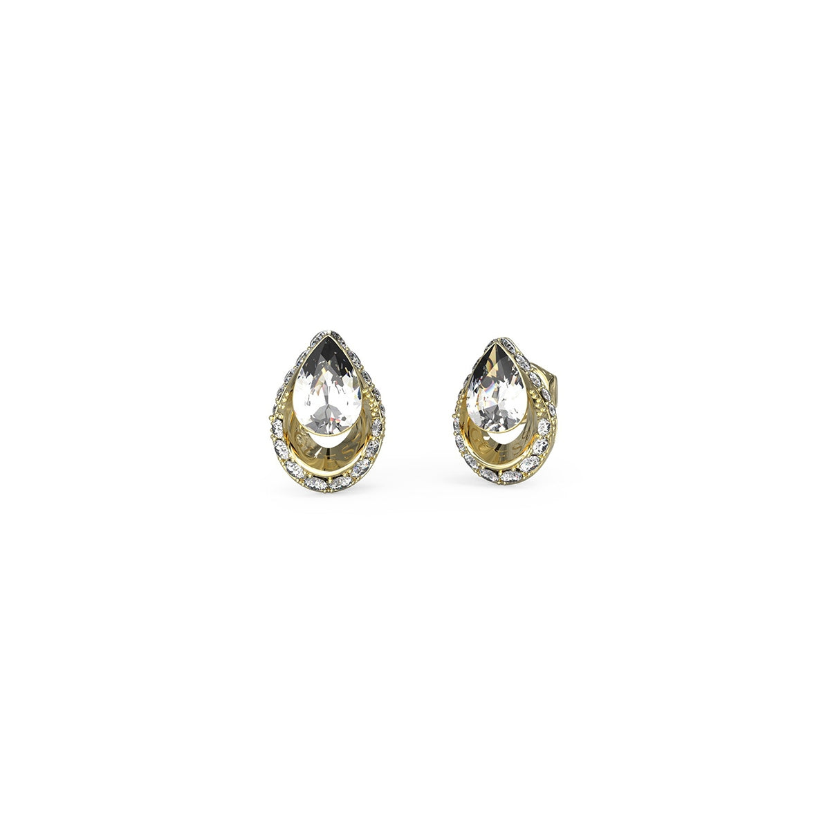 Orecchini Pendenti Logo Guess Oro Giallo JUBE03393JWYGT-U (Coppia)