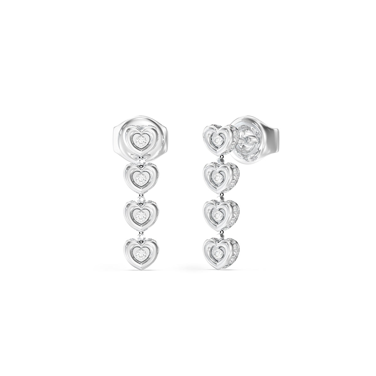 Orecchini a Cerchio Sottile Cristalli Guess Acciaio JUBE05473JWRHT-U (Coppia)