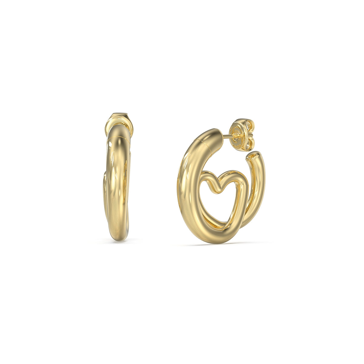 Orecchini a Lobo Logo Tondo Guess Oro Giallo JUBE05529JWYGT-U (Coppia)