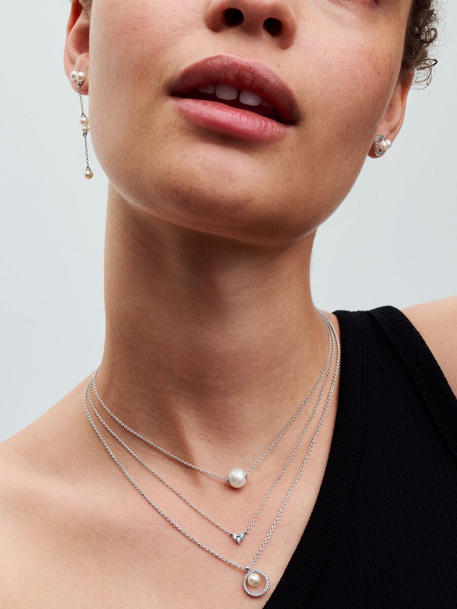 Pandora Collana con Perla d’Acqua Dolce Coltivata e Pavè 393165C01-45